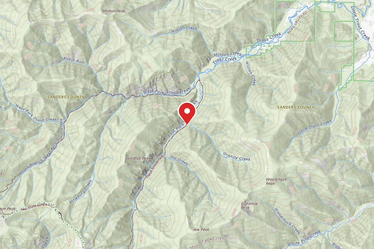 Kootenai Dispersed Campsite TROUT CREEK NRT 774-CAMP B