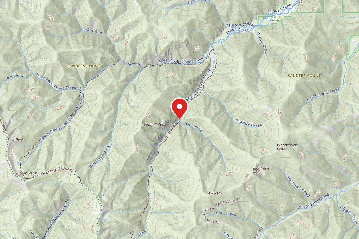 Kootenai Dispersed Campsite TROUT CREEK NRT 774-CAMP C