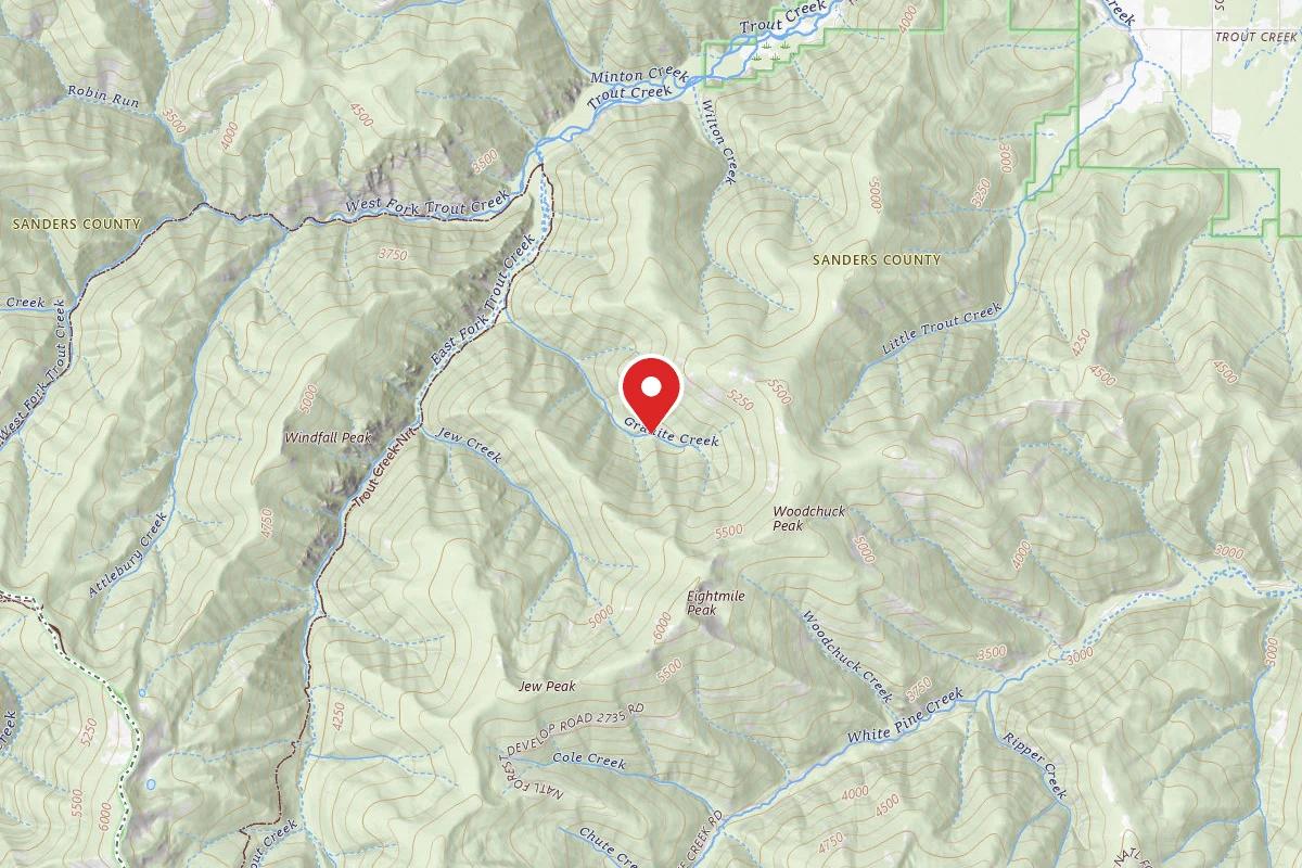 Kootenai Dispersed Campsite GRANITE CREEK TRAIL 772-CAMP B