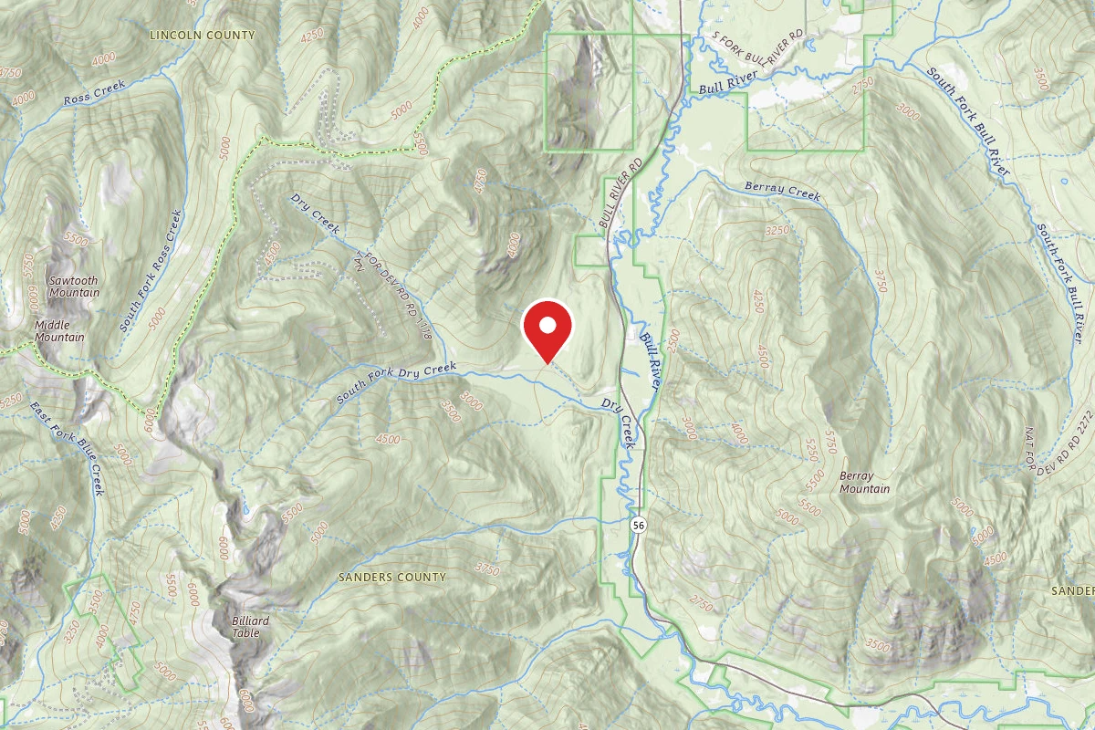 Kootenai Dispersed Campsite RD 1118A SITE 1