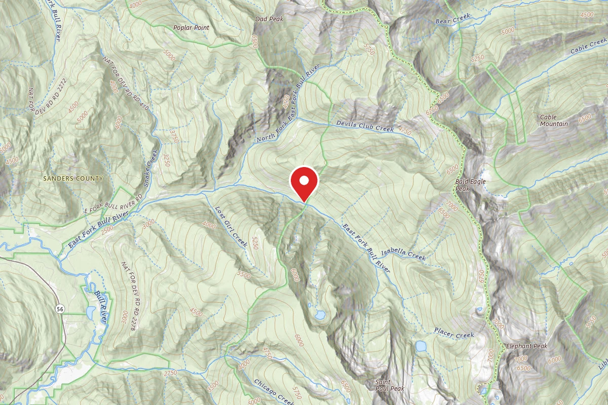 Kootenai Dispersed Campsite RD 407 SITE 1