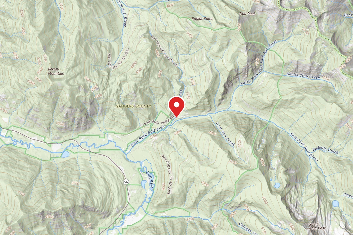 Kootenai Dispersed Campsite RD 407 SITE 2
