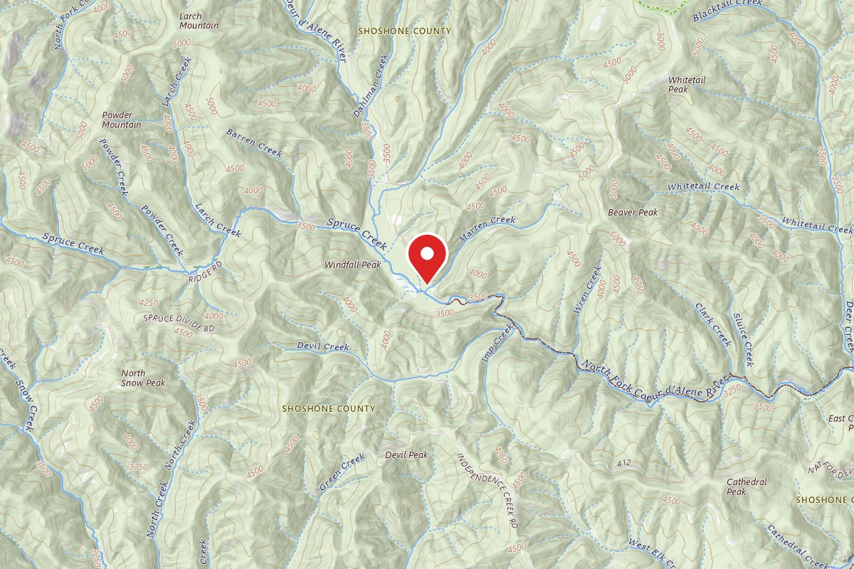 Idaho Panhandle Dispersed Campsite FIRE PREV. DISP. SITE #254