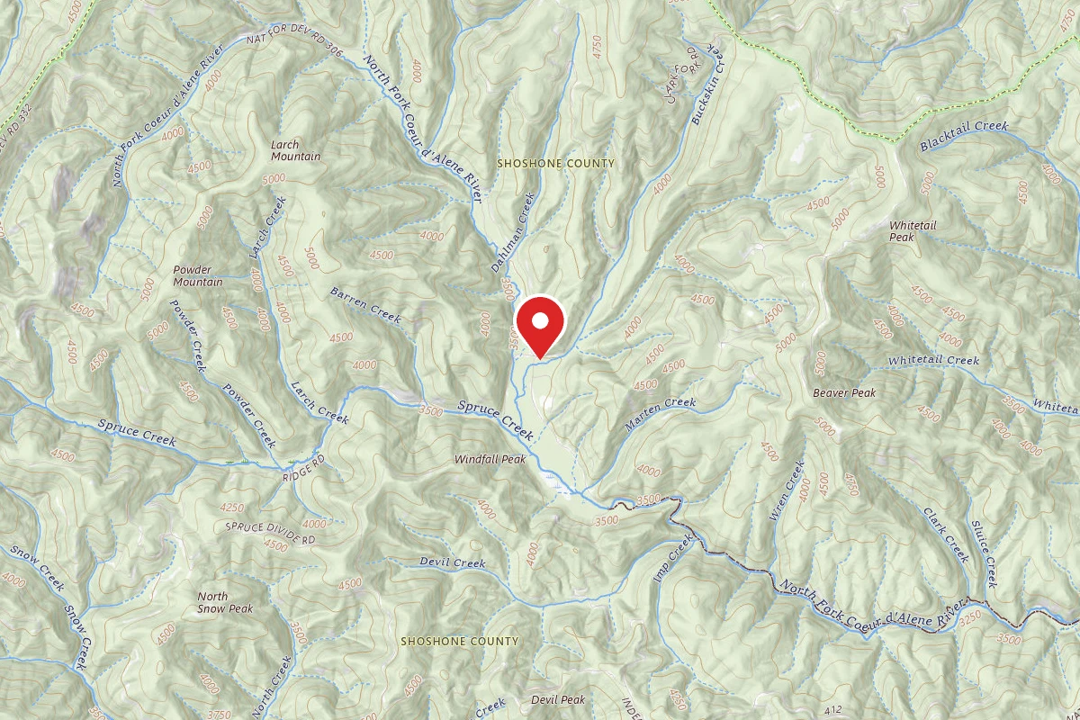 Idaho Panhandle Dispersed Campsite FIRE PREV. DISP. SITE #257