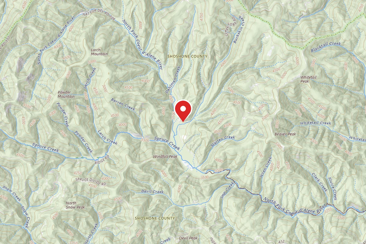 Idaho Panhandle Dispersed Campsite 1533 ROAD AT MILE 1.3