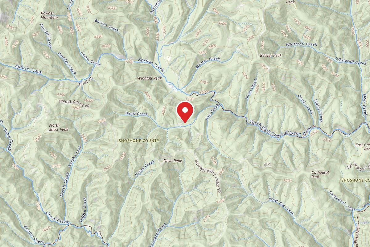 Idaho Panhandle Dispersed Campsite FIRE PREV. DISP. SITE #250A