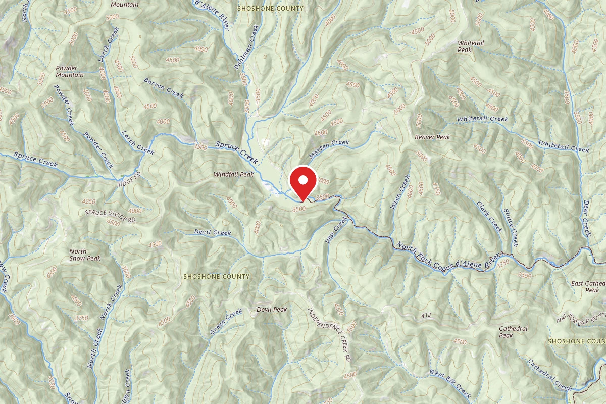 Idaho Panhandle Dispersed Campsite FIRE PREV. DISP. SITE #251
