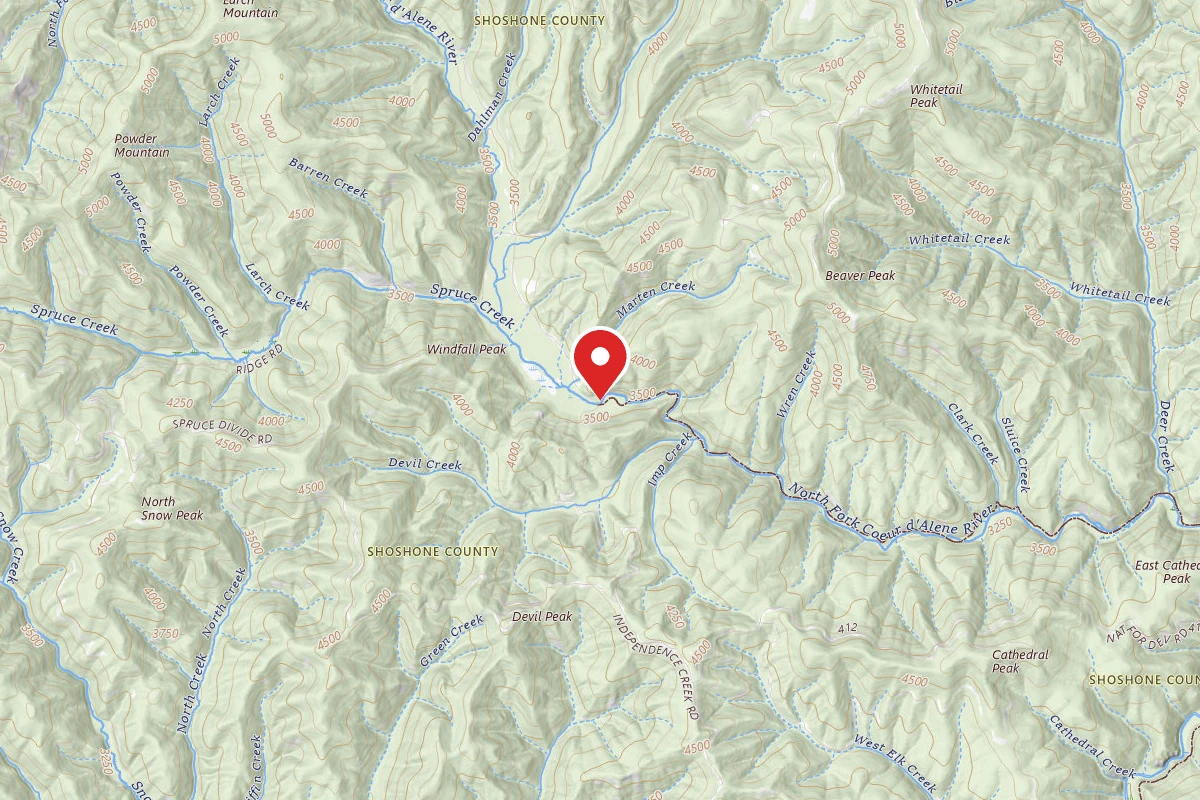 Idaho Panhandle Dispersed Campsite FIRE PREV. DISP. SITE #252