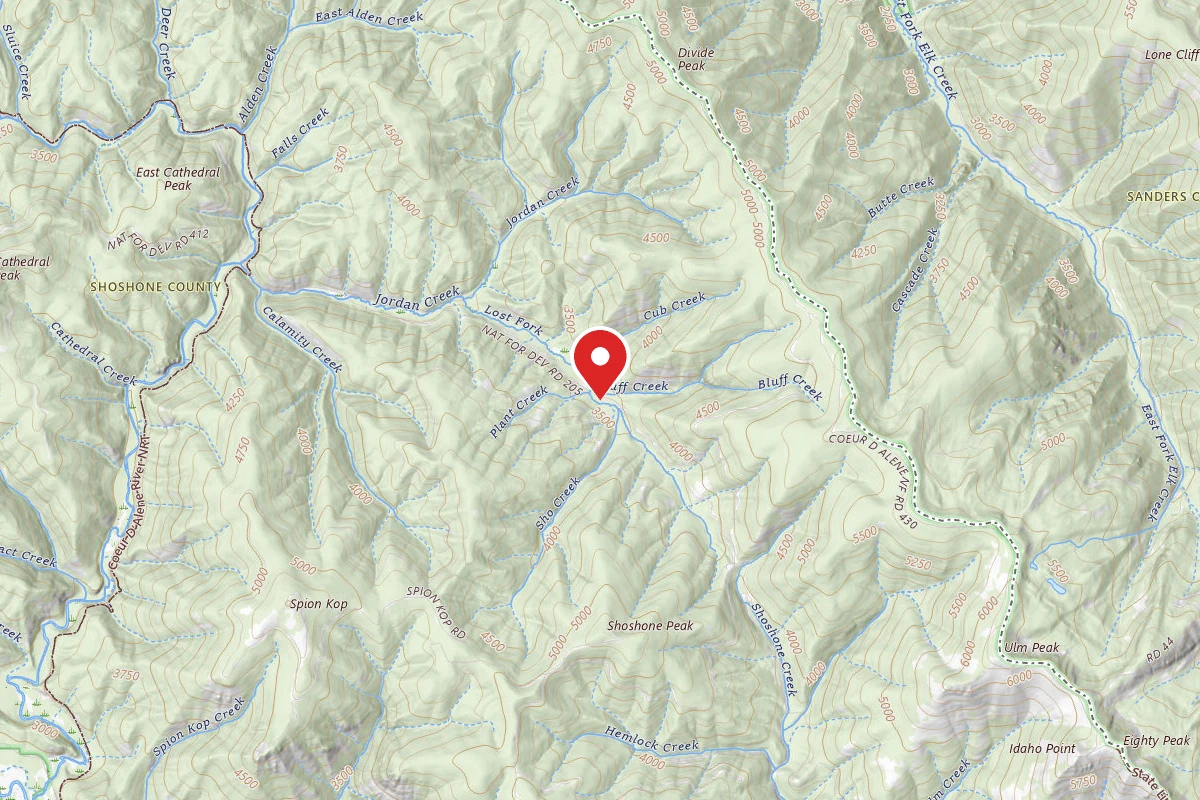 Idaho Panhandle Dispersed Campsite 412 ROAD MILE MARKER 19