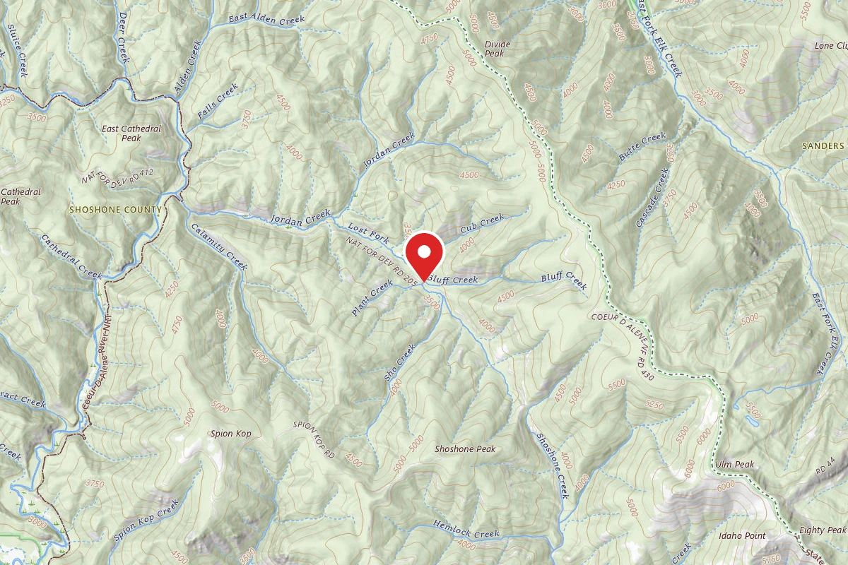 Idaho Panhandle Dispersed Campsite 412 ROAD MM 19.1