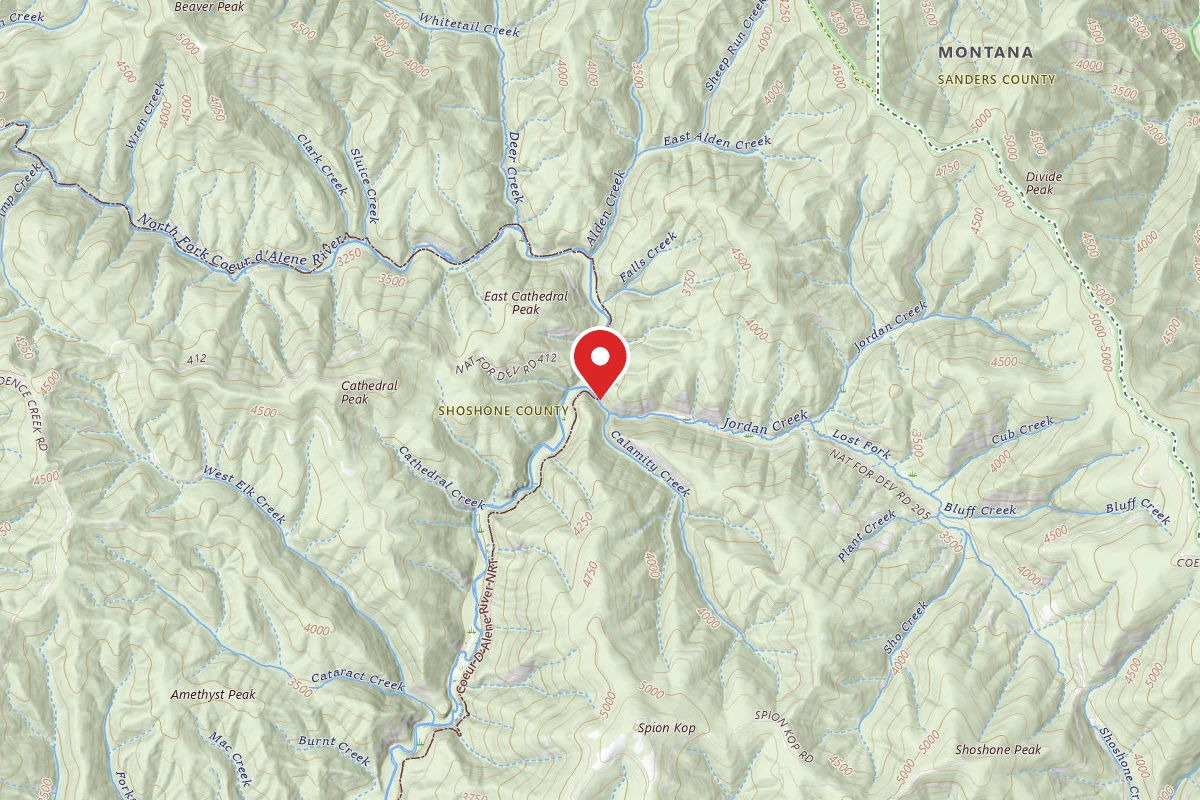 Idaho Panhandle Dispersed Campsite 412 ROAD MM 22.4