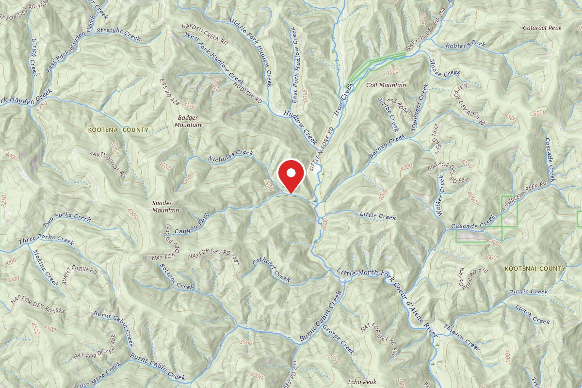 Idaho Panhandle Dispersed Campsite FIRE PREV. DISP. SITE #75B