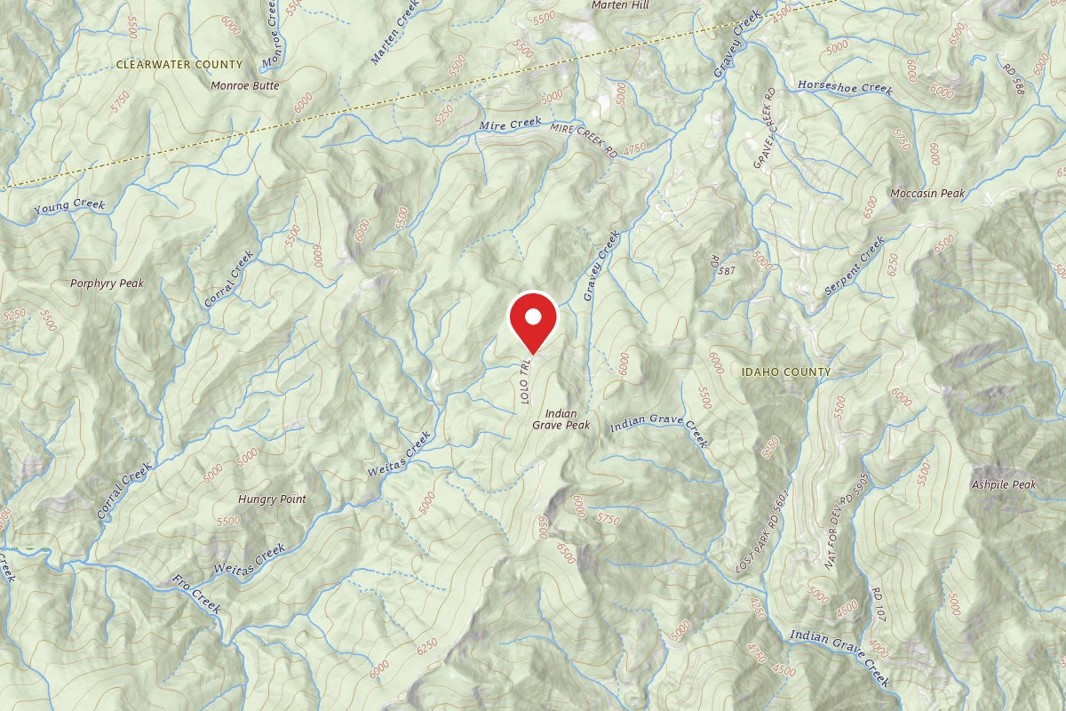 Nez Perce-Clearwater Dispersed Campsite POW500RD-013B 12 MILE SADDLE