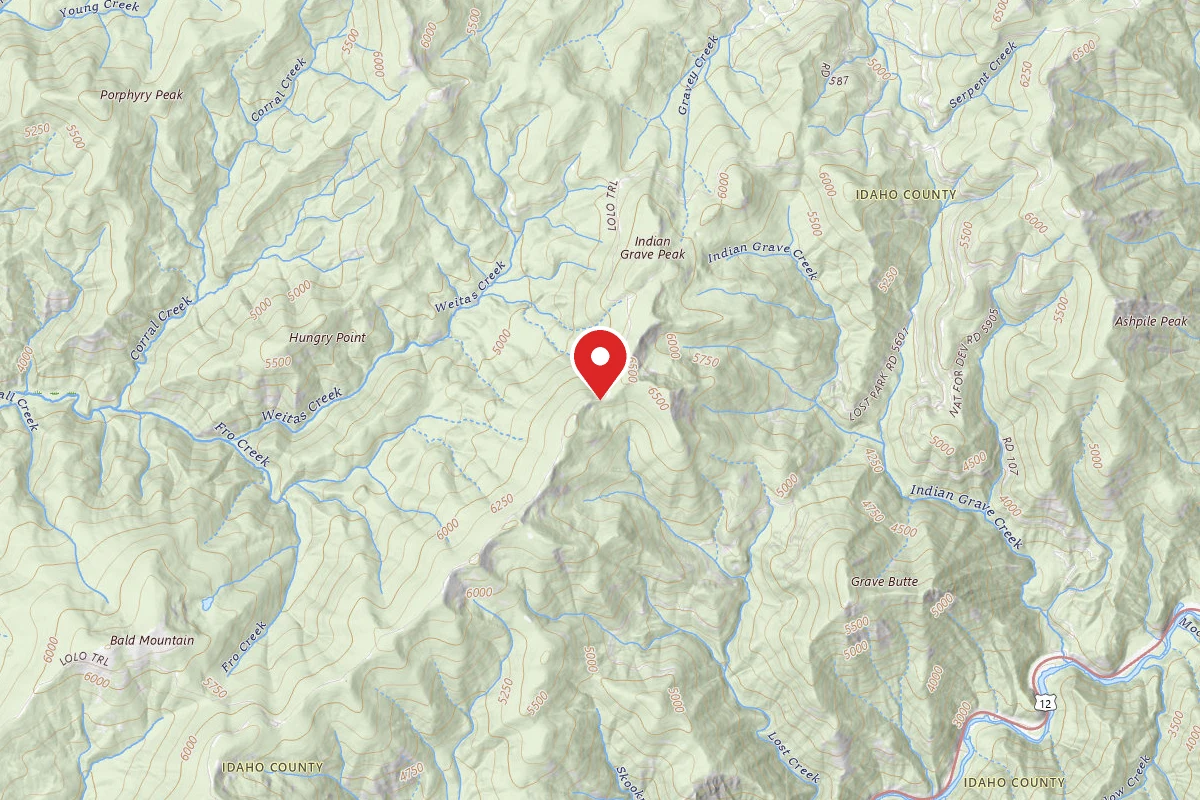 Nez Perce-Clearwater Dispersed Campsite LOC500RD-014 SMOKING PLACE