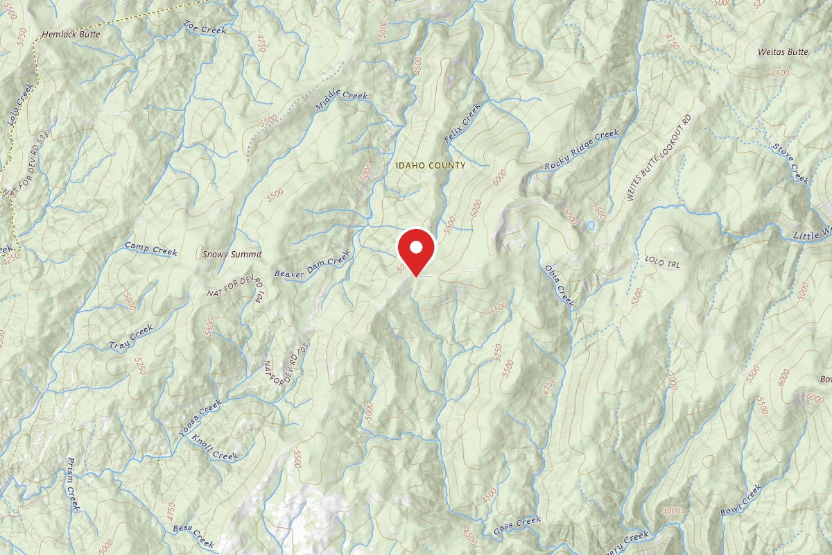 Nez Perce-Clearwater Dispersed Campsite LOC500RD-039