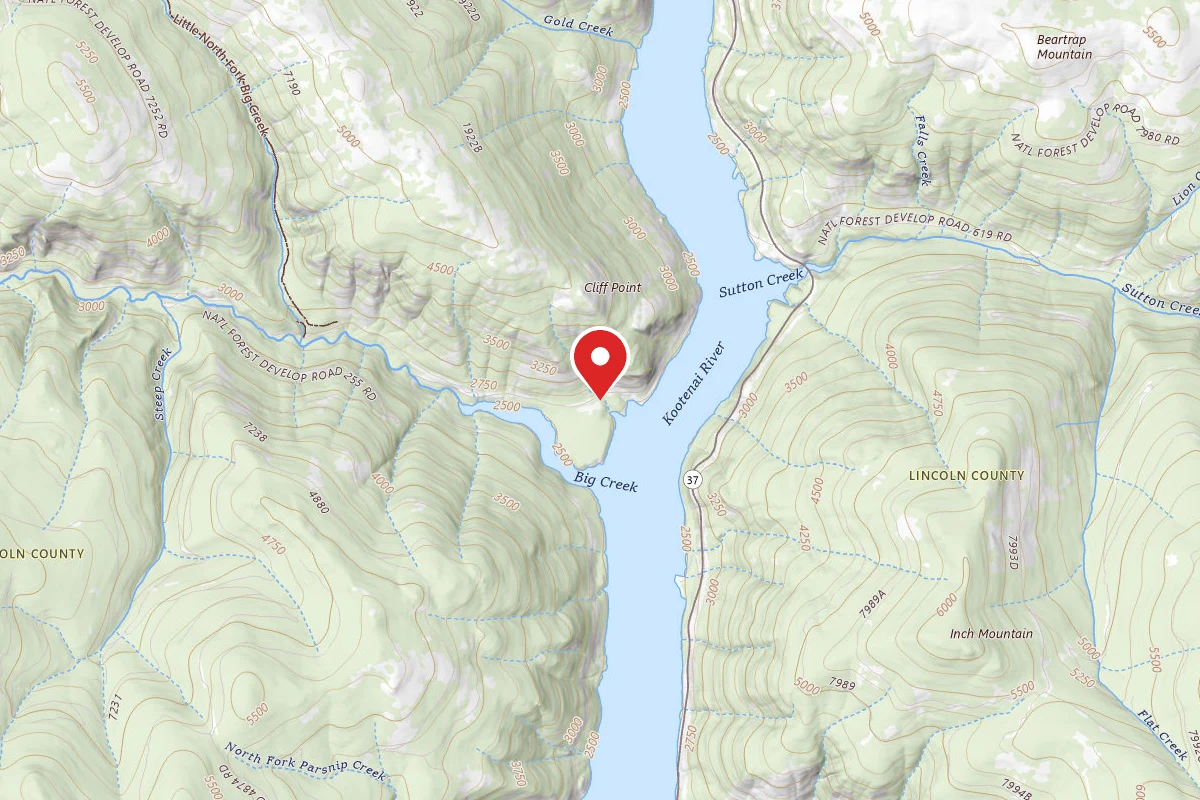 Kootenai Dispersed Campsite FDR228 OLD RD