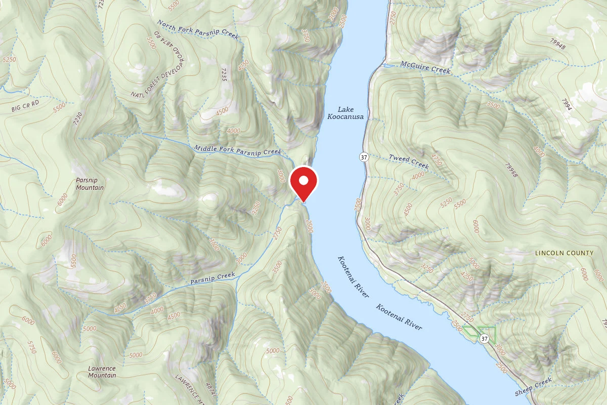 Kootenai Dispersed Campsite PARSNIP-DS-2