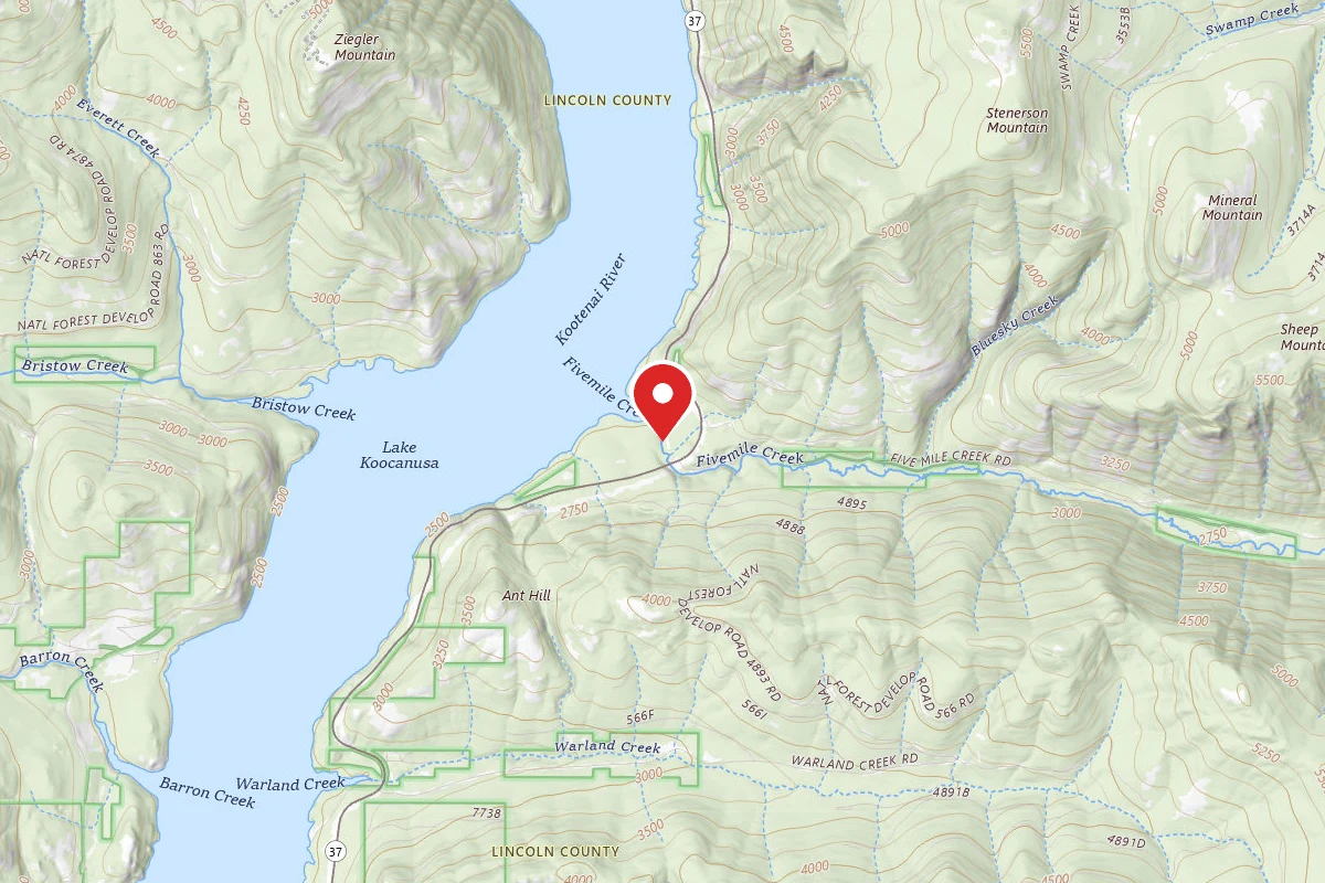 Kootenai Dispersed Campsite 5 MILE DS-5043A