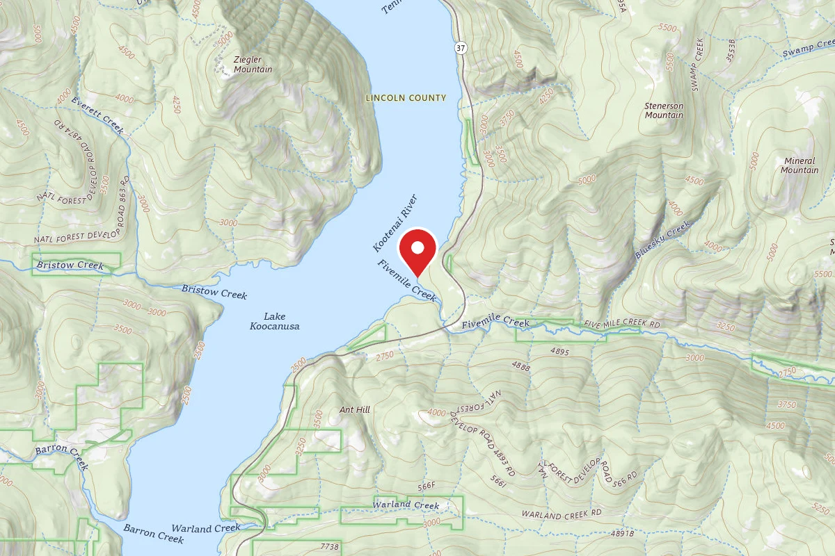 Kootenai Dispersed Campsite 5 MILE DS-5043B