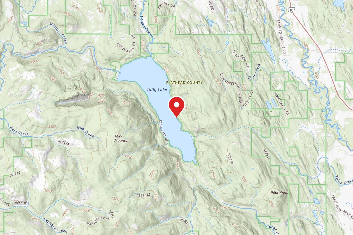 Flathead Dispersed Campsite TALLY LAKE BOAT SITE 2