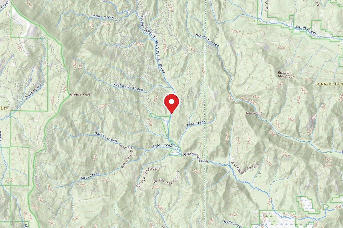 Idaho Panhandle Dispersed Campsite SQAW VALLEY 6