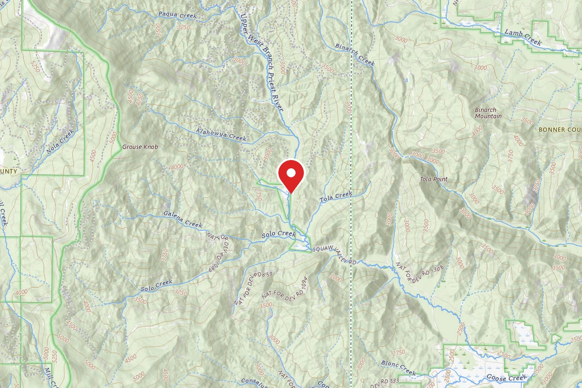 Idaho Panhandle Dispersed Campsite SQAW VALLEY 7