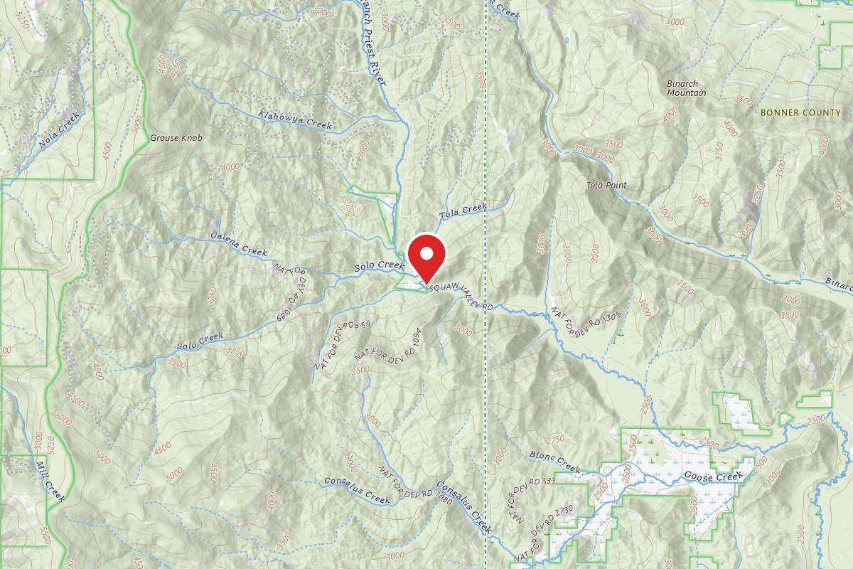 Idaho Panhandle Dispersed Campsite SQAW VALLEY 09