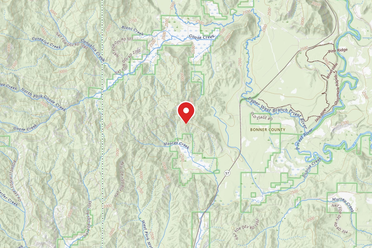 Idaho Panhandle Dispersed Campsite MOORES-001