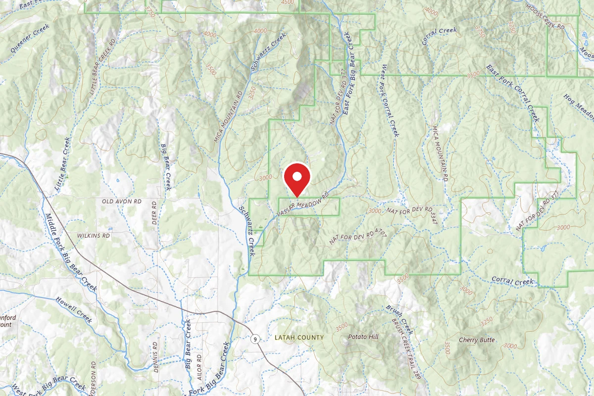 Nez Perce-Clearwater Dispersed Campsite PAL3347RD 01B
