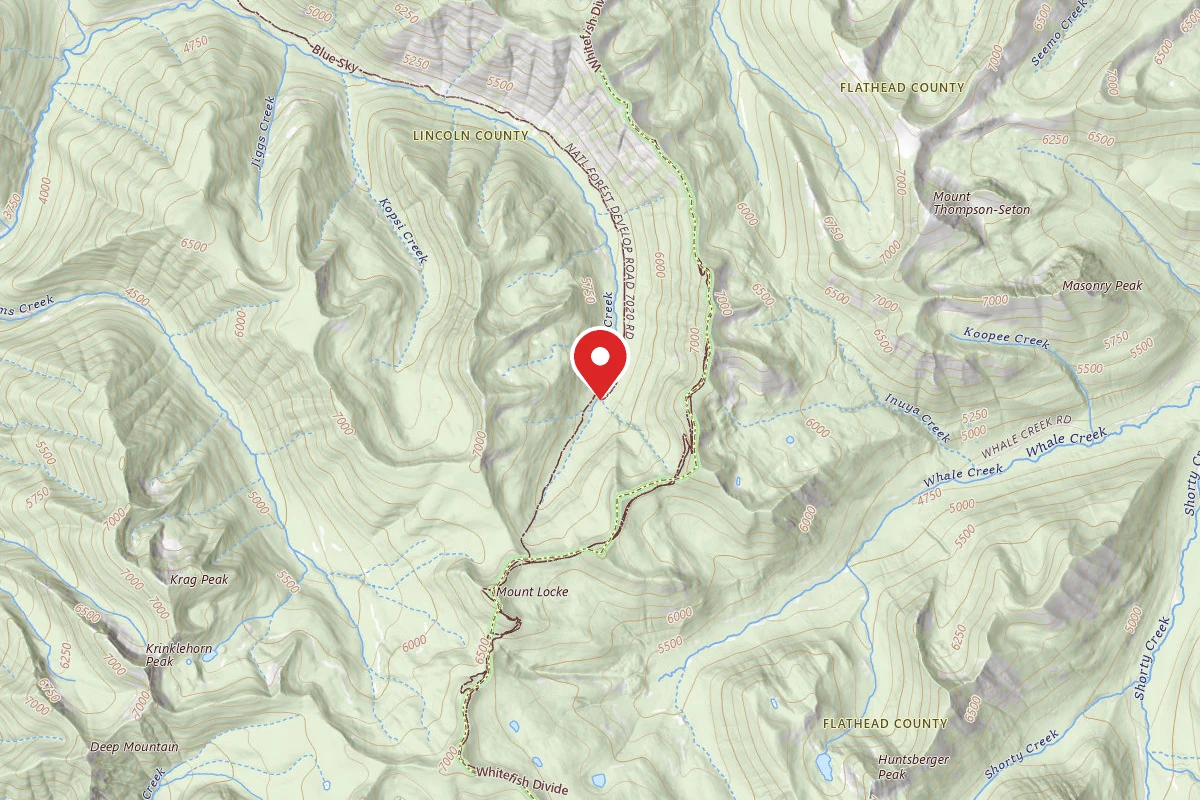 Kootenai Dispersed Campsite PNT03 TR74 SITE 3