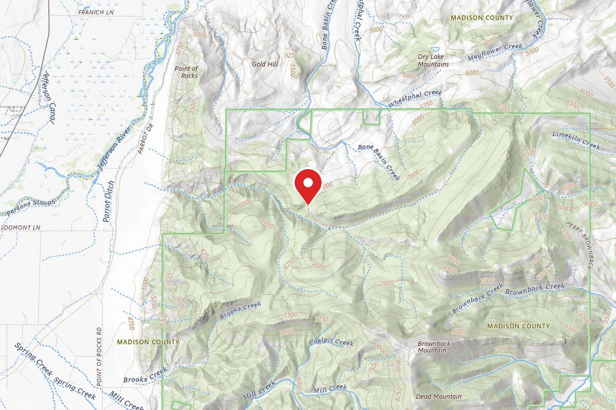 Beaverhead-Deerlodge Dispersed Campsite BONE BASIN PERRY CYN-070