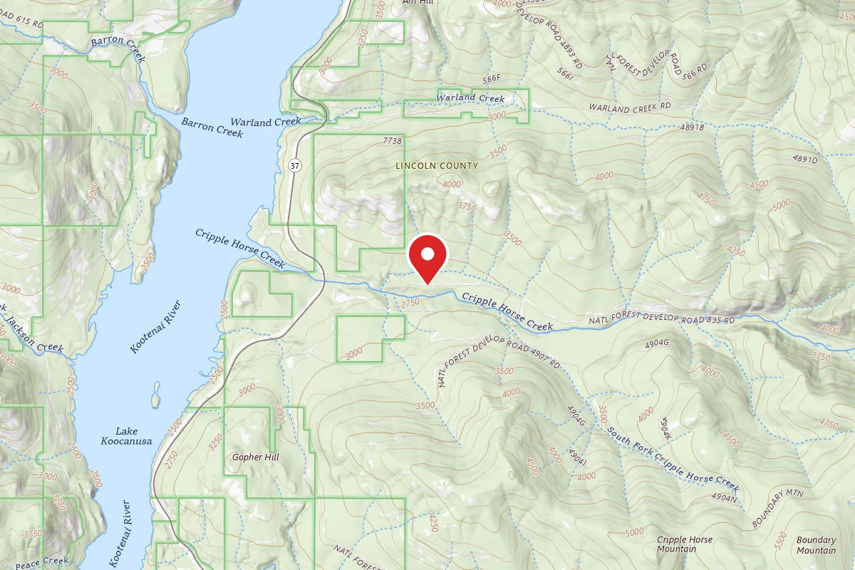 Kootenai Dispersed Campsite RD835 SITE 3
