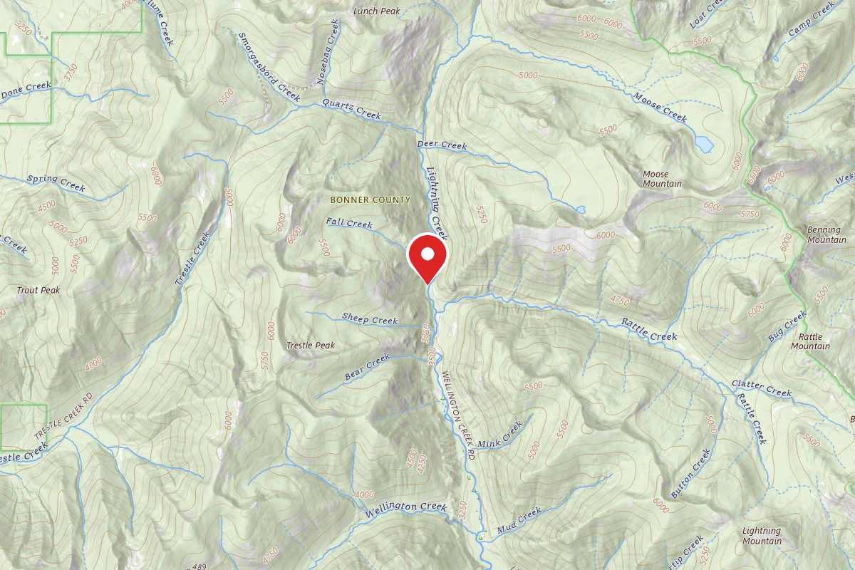 Idaho Panhandle Dispersed Campsite UPPER LIGHTNING 01A