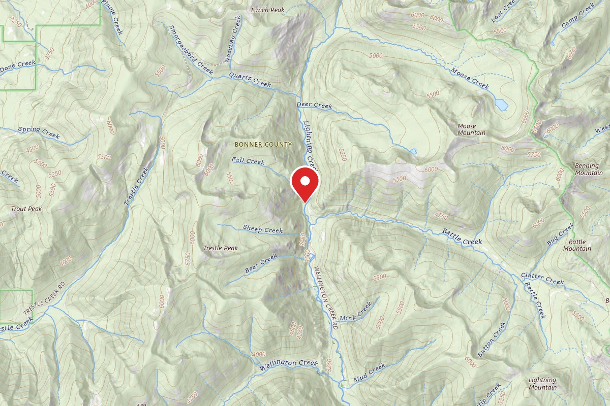 Idaho Panhandle Dispersed Campsite UPPER LIGHTNING 1B
