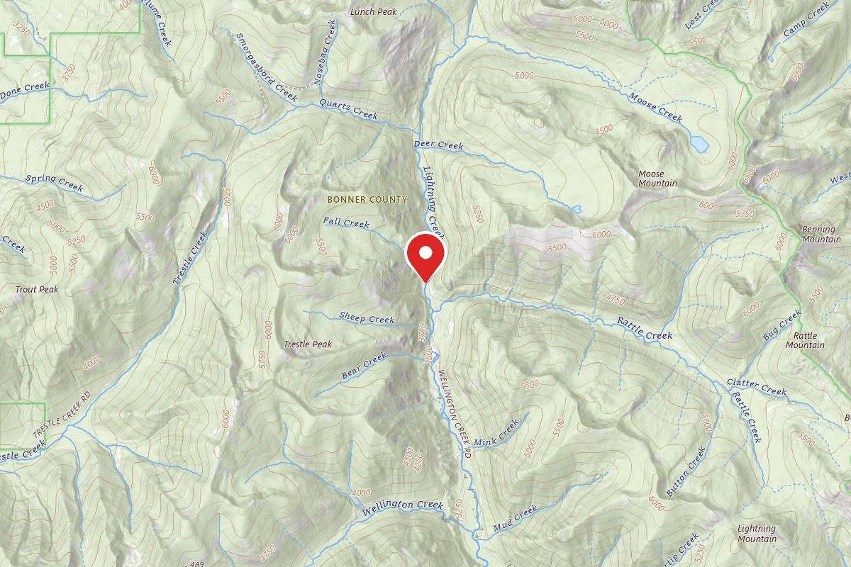 Idaho Panhandle Dispersed Campsite UPPER LIGHTNING 1C