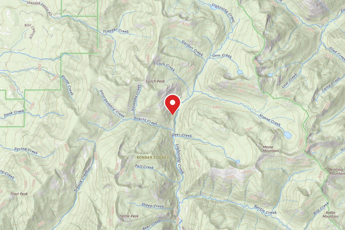 Idaho Panhandle Dispersed Campsite UPPER LIGHTNING -5A