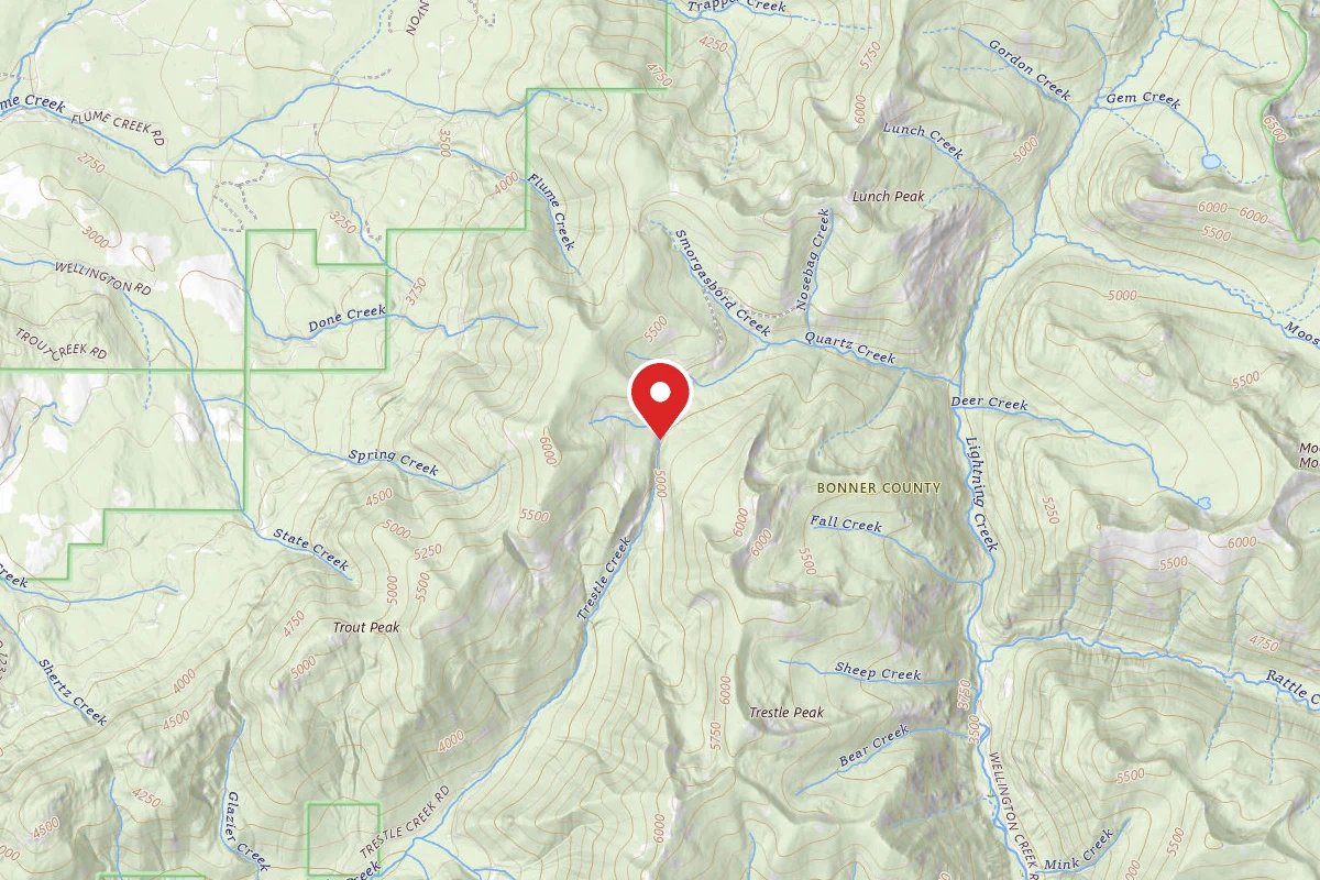 Idaho Panhandle Dispersed Campsite UPPER LIGHTNING -16A