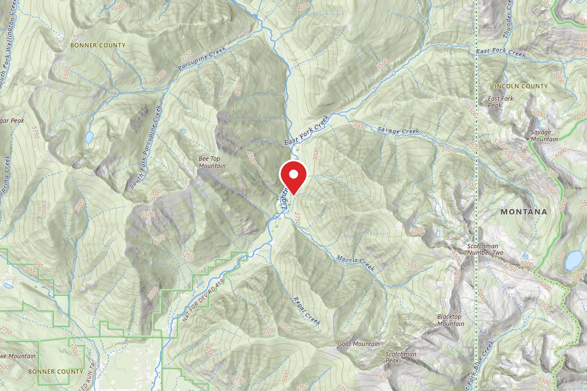 Idaho Panhandle Dispersed Campsite LOW LIGHTNING 05