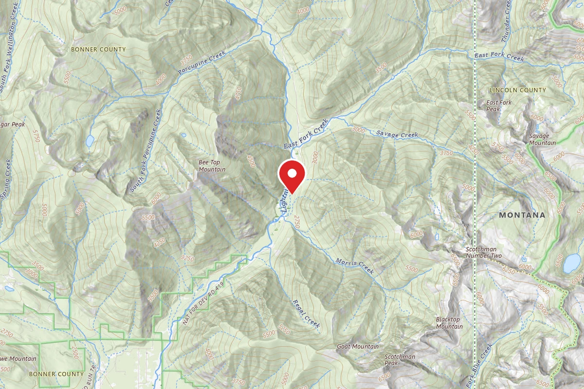 Idaho Panhandle Dispersed Campsite LOW LIGHTNING 06