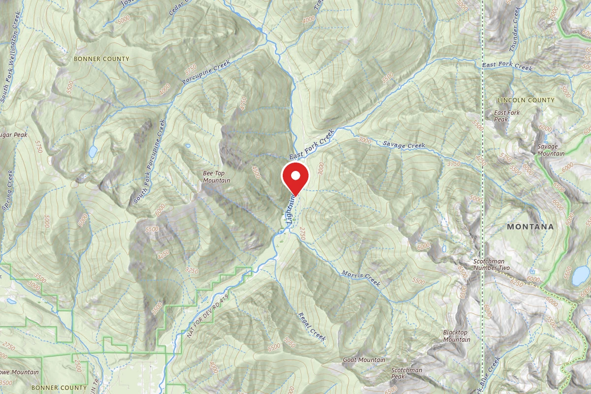 Idaho Panhandle Dispersed Campsite LOWER LIGHTNING 07
