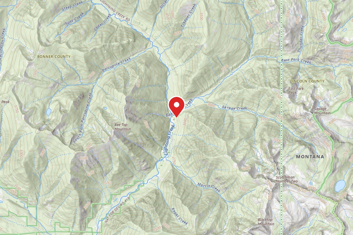 Idaho Panhandle Dispersed Campsite LOWER LIGHTNING 10