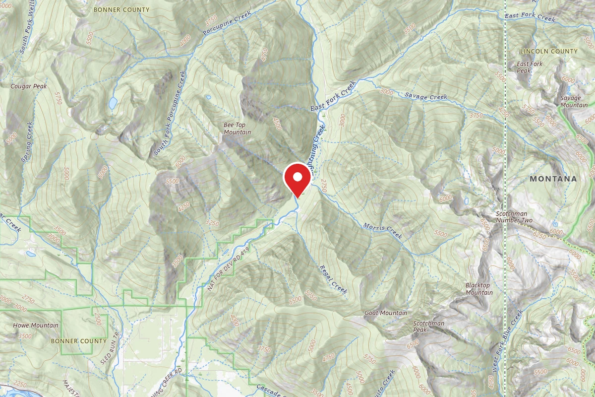 Idaho Panhandle Dispersed Campsite LIGHTNING -01