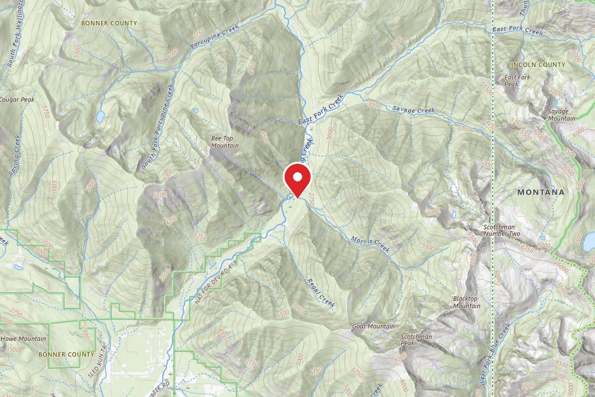 Idaho Panhandle Dispersed Campsite LOWER LIGHTNING - 02B