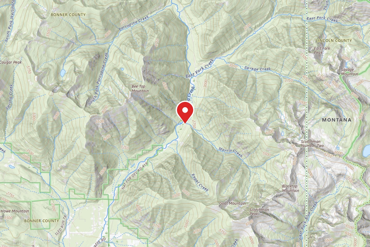 Idaho Panhandle Dispersed Campsite LOWER LIGHTNING - 02C