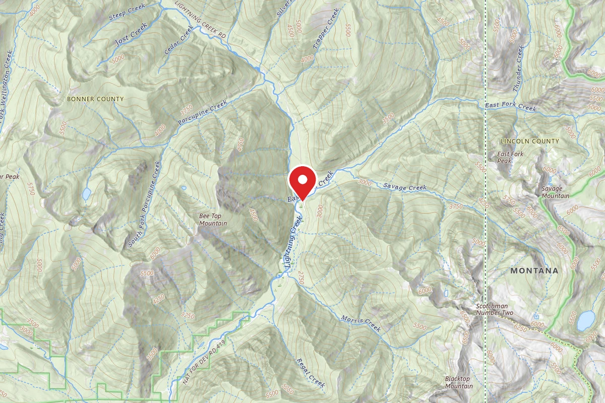 Idaho Panhandle Dispersed Campsite LOWER LIGHTNING 09