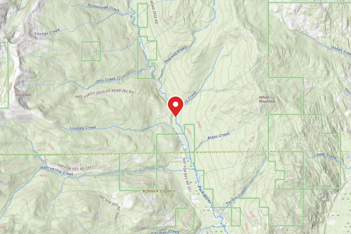 Idaho Panhandle Dispersed Campsite UPPERPACKRIVER01A