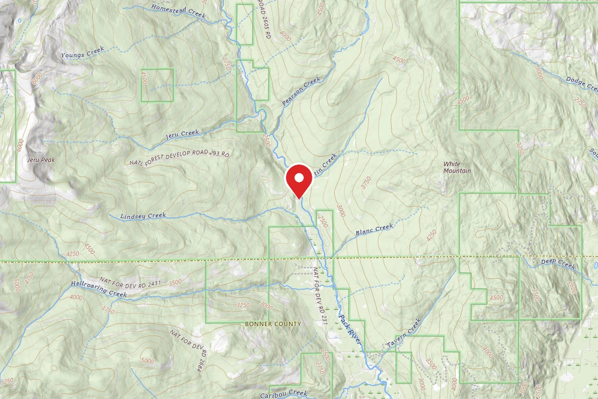 Idaho Panhandle Dispersed Campsite UPPERPACKRIVER01