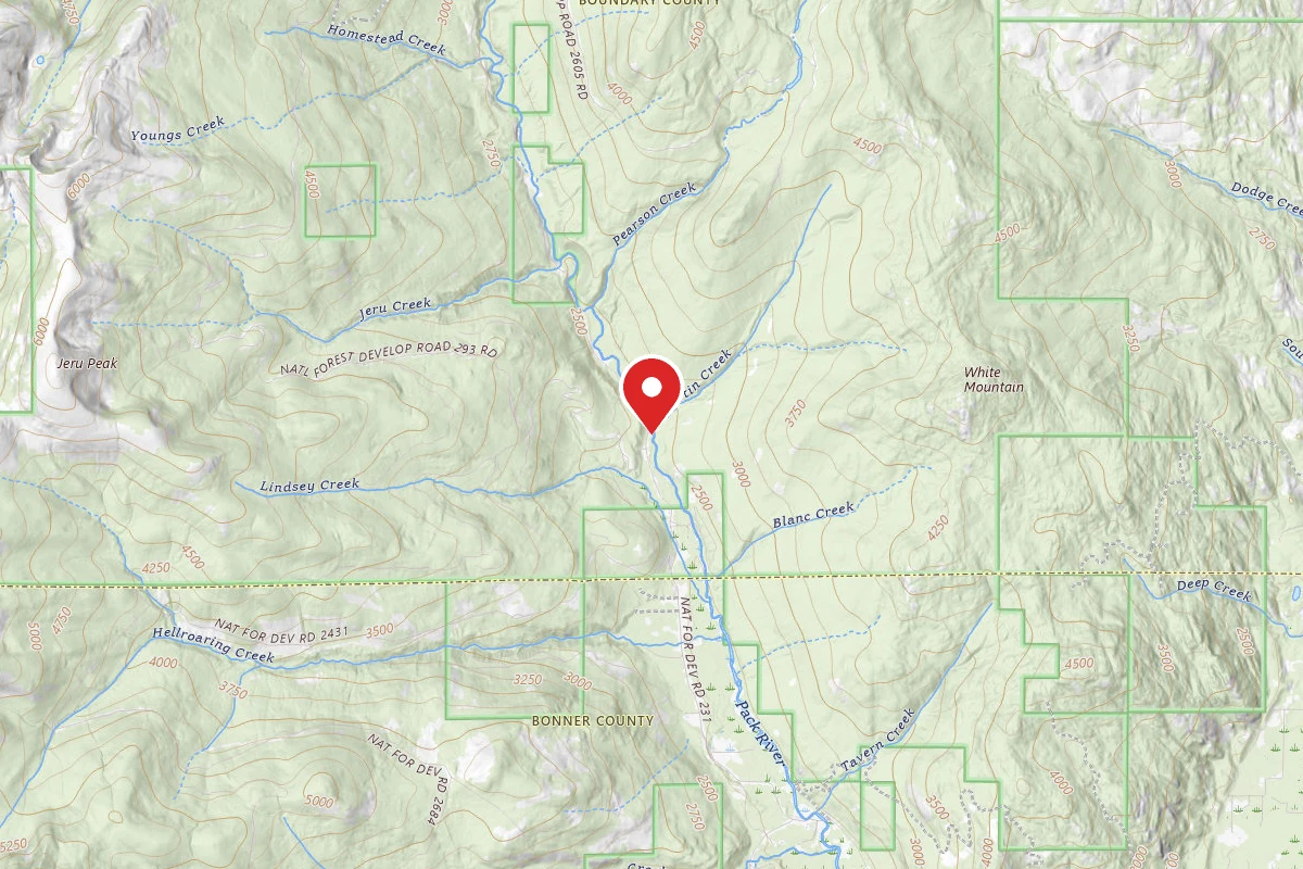 Idaho Panhandle Dispersed Campsite UPPERPACKRIVER02A