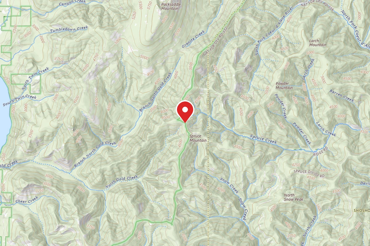 Idaho Panhandle Dispersed Campsite MM 20.6