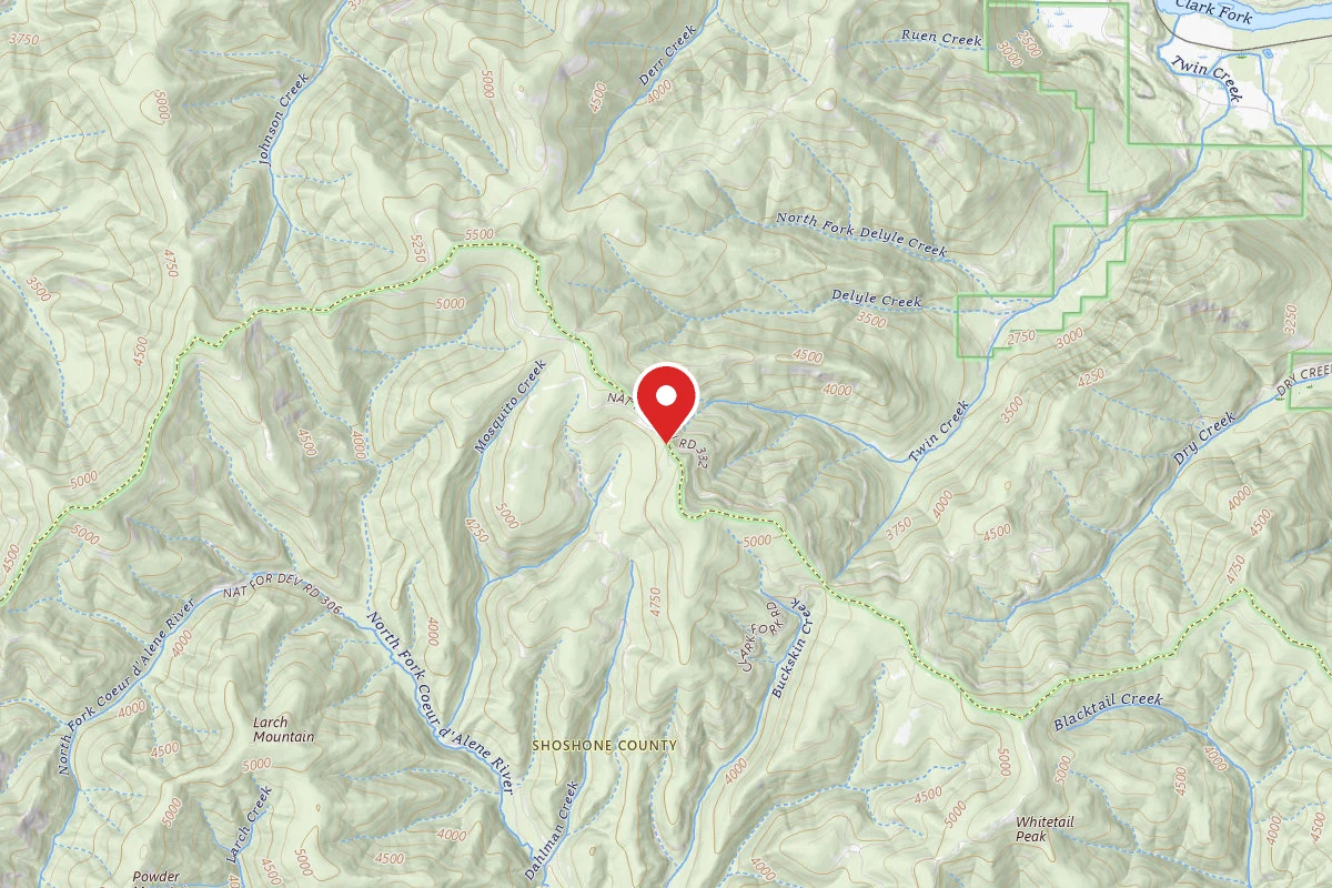 Idaho Panhandle Dispersed Campsite MM 32.1; FP DISP SITE #265